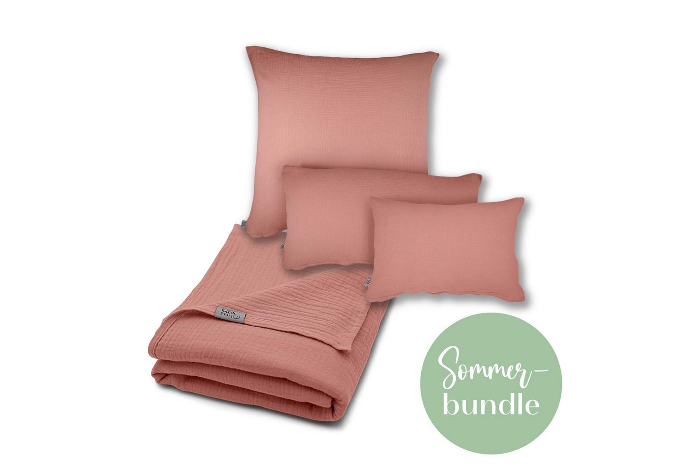 hutch&putch Bettwäsche Musselin-Sommerbundle (Sommerdecke 200x135cm + Kopfkissen nach Wahl), Bio-Baumwolle, 2 teilig, die perfekte leichte Decke für den Sommer, aus 100% Bio-Baumwolle von hutch&putch