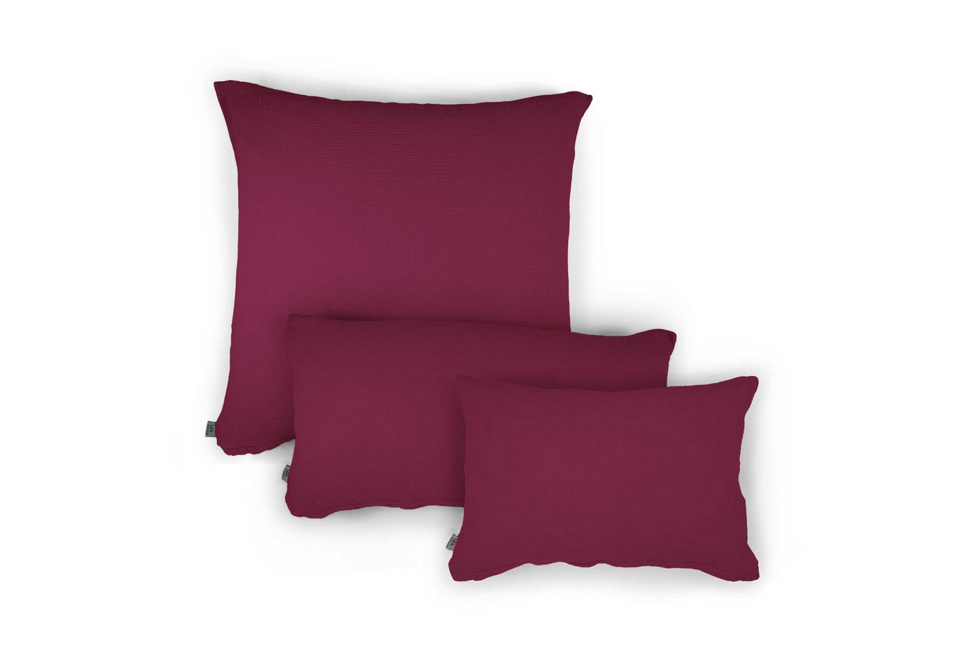 Kissenbezug Musselin-Kopfkissen Eliane" • Red Violet, hutch&putch (1 Stück), aus 100% Bio-Baumwolle, mit hochwertigem Reißverschluss" von hutch&putch