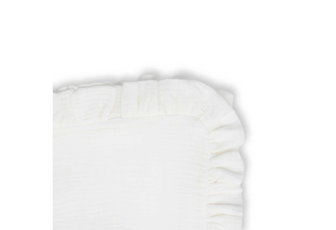 hutch&putch Kissenbezug Musselin Kopfkissenbezug mit Rüschen - 100% Bio Baumwolle -Kissenhülle, (1 Stück), Ideale Ergänzung zur Musselin Bettwäsche - atmungsaktives Material von hutch&putch