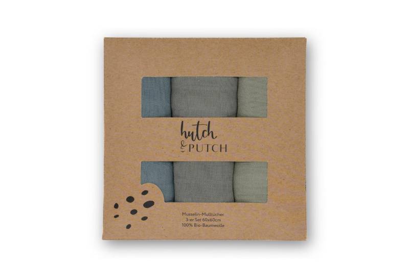 hutch&putch Spucktuch 3er-Set Mulltuch 60x60 cm einfarbig - 100% Bio-Baumwolle - Zur Geburt, (3er Set, 3-tlg), Erstausstattung - Schnuffeltuch Spucktuch Mullwindel Kuscheltuch von hutch&putch