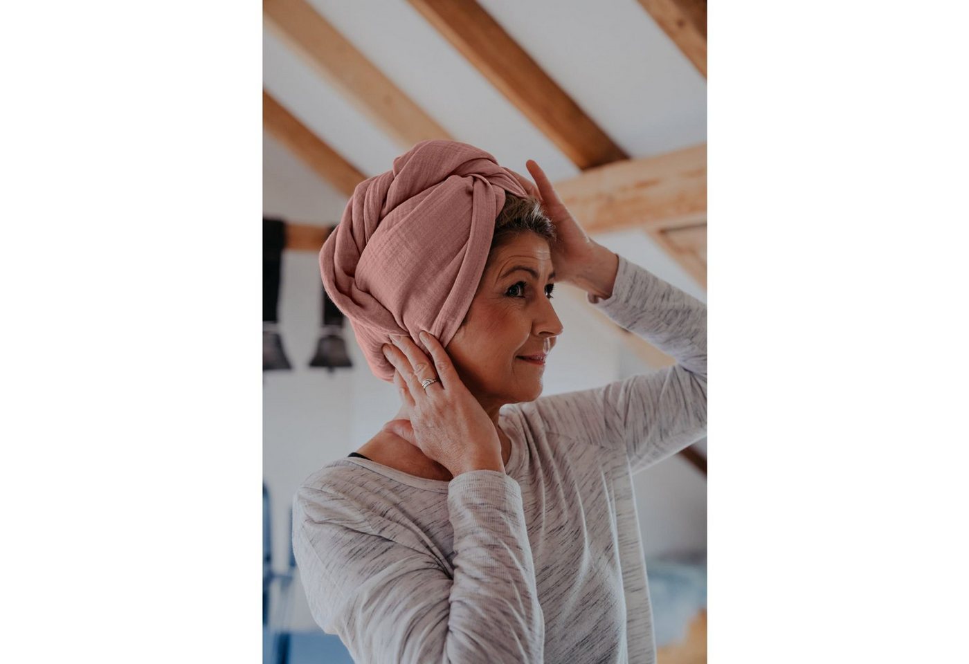 hutch&putch Turban-Handtuch Musselin-Turban, für langes und kurzes Haar geeignet von hutch&putch