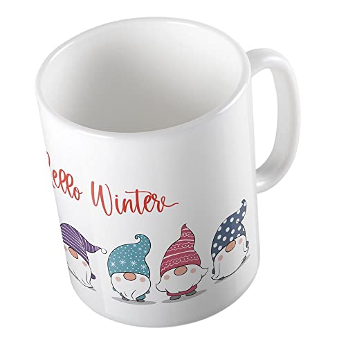 Huuraa Kaffeetasse Hello Winter Wichtel weihnachtlicher Kaffeebecher 330ml Keramik Tasse für die Weihnachtszeit von Huuraa