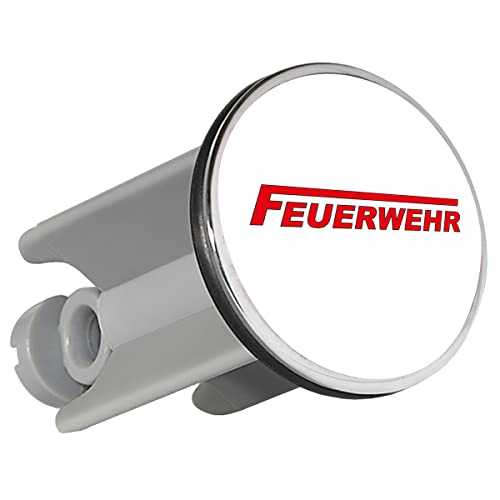 Huuraa Waschbeckenstöpsel Feuerwehr langes F 4cm Stöpsel mit Motiv für Lebensretter Geschenk Idee für Freunde und Familie von huuraa