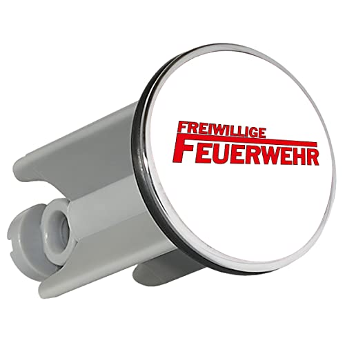 Huuraa Waschbeckenstöpsel Freiwillige Feuerwehr langes F 4cm Stöpsel mit Motiv für Lebensretter Geschenk Idee für Freunde und Familie von huuraa