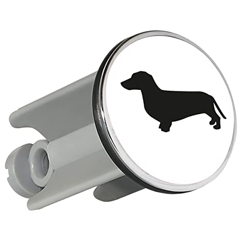 Huuraa Waschbeckenstöpsel Dackel Silhouette 4cm Stöpsel mit Motiv für Hundefreunde Geschenk Idee für Freunde und Familie von Huuraa