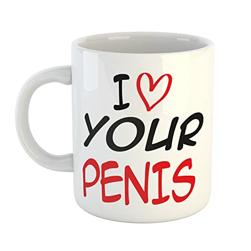 huuraa Kaffeetasse I love your Penis Geschenk Idee Keramik 330ml Kaffee-Becher mit Spruch von huuraa