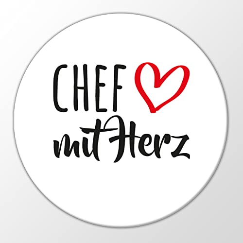 Huuraa Magnet Chef mit Herz Kühlschrankmagnet 59mm mit Motiv für die tollsten Menschen Geschenk Idee für Freunde und Familie von huuraa