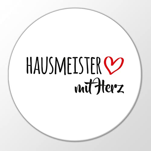 Huuraa Magnet Hausmeister mit Herz Kühlschrankmagnet 59mm mit Motiv für die tollsten Menschen Geschenk Idee für Freunde und Familie von huuraa