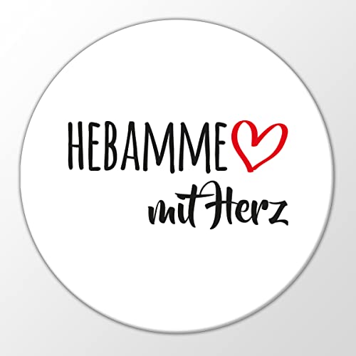 Huuraa Magnet Hebamme mit Herz Kühlschrankmagnet 59mm mit Motiv für die tollsten Menschen Geschenk Idee für Freunde und Familie von huuraa