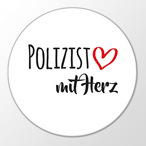 Huuraa Magnet Polizist mit Herz Kühlschrankmagnet 59mm mit Motiv für die tollsten Menschen Geschenk Idee für Freunde und Familie von huuraa