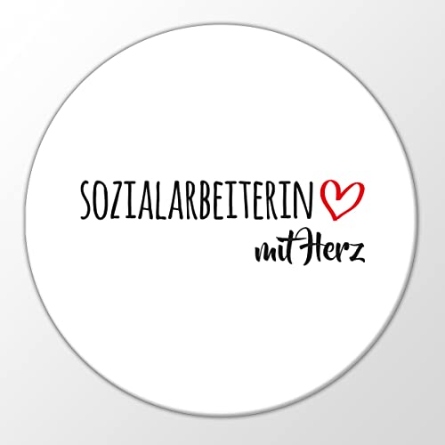 Huuraa Magnet Sozialarbeiterin mit Herz Kühlschrankmagnet 59mm mit Motiv für die tollsten Menschen Geschenk Idee für Freunde und Familie von huuraa