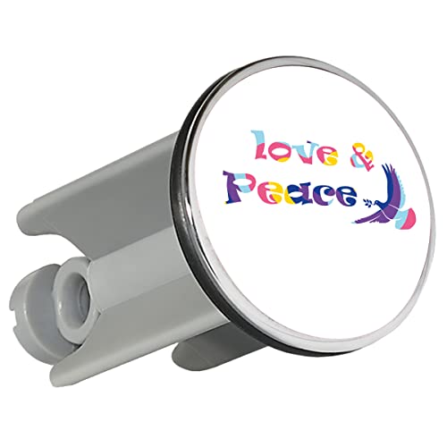 Huuraa Waschbeckenstöpsel Love & Peace Taube 4cm Stöpsel mit Friedensmotiv Geschenk Idee für Freunde und Familie von huuraa