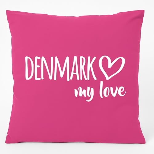 Huuraa Couchkissen Denmark My Love Geschenk 40x40cm mit Füllung Fuchsia Baumwolle Denmark Souvenir Huuraa Couchkissen Denmark My Love Geschenk 40x40cm mit Füllung Fuchsia Baumwolle Denmark Souvenir von Huuraa