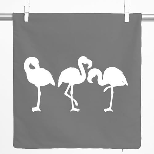 Huuraa Zierkissenbezug Flamingos Silhouette Geschenk 40x40cm Steel Grey Baumwolle Flamingos Dekoration Huuraa Zierkissenbezug Flamingos Silhouette Geschenk 40x40cm Steel Grey Baumwolle Flamingos Dekoration von Huuraa