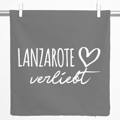 Huuraa Zierkissenbezug Lanzarote verliebt Geschenk 40x40cm Steel Grey Baumwolle Lanzarote Dekoration Huuraa Zierkissenbezug Lanzarote verliebt Geschenk 40x40cm Steel Grey Baumwolle Lanzarote Dekoration von Huuraa