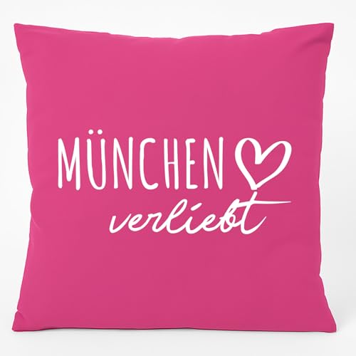 Huuraa Couchkissen München verliebt Geschenk 40x40cm mit Füllung Fuchsia Baumwolle München Souvenir Huuraa Couchkissen München verliebt Geschenk 40x40cm mit Füllung Fuchsia Baumwolle München Souvenir von Huuraa