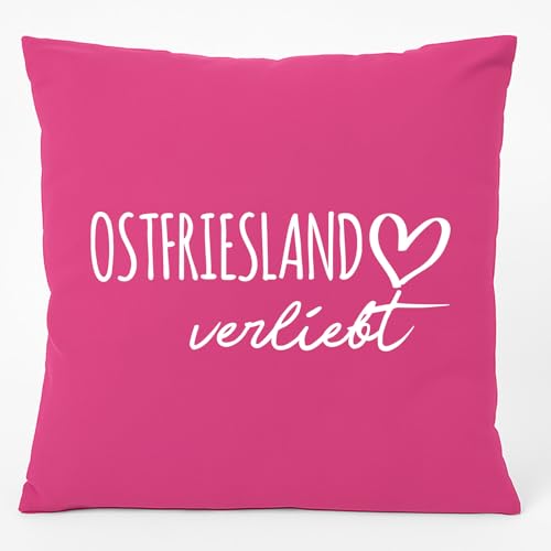 Huuraa Couchkissen Ostfriesland verliebt Geschenk 40x40cm mit Füllung Fuchsia Baumwolle Ostfriesland Souvenir Huuraa Couchkissen Ostfriesland verliebt Geschenk 40x40cm mit Füllung Fuchsia Baumwolle Ostfriesland Souvenir von Huuraa