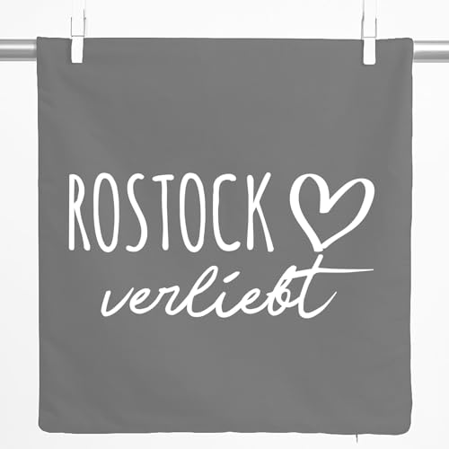 Huuraa Zierkissenbezug Rostock verliebt Geschenk 40x40cm Steel Grey Baumwolle Rostock Dekoration Huuraa Zierkissenbezug Rostock verliebt Geschenk 40x40cm Steel Grey Baumwolle Rostock Dekoration von Huuraa
