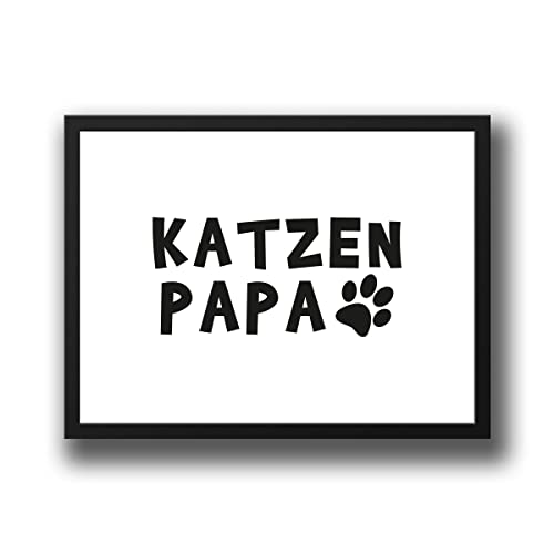 huuraa Poster Katzenpapa Tapse Deko Wandbild A4 210 x 297mm mit Motiv für alle Katzenmenschen Geschenk Idee für Freunde und Familie von huuraa