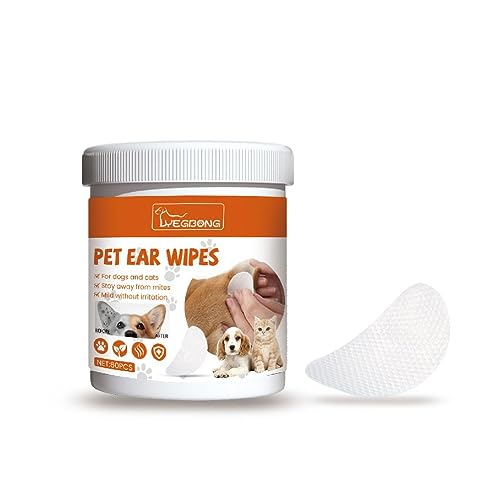 huwvqci Pet Ears Cleaning Pads Wipes For Cats&Dogs Gentle Moisturizing Set Of 60pcs Grooming Pad Non-woven Pet Ear Wipes von huwvqci