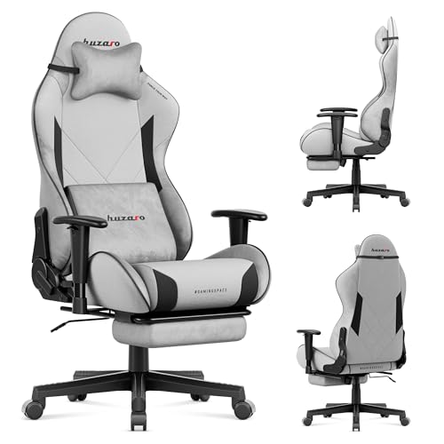 huzaro Force 5.7 Bürostuhl mit fußstütze, Ergonomischer Gaming Stuhl, Kopfstütze und Lendenwirbelstütze, Verstellbarer computerstuhl, Stoff, Grau huzaro Force 5.7 Bürostuhl mit fußstütze, Ergonomischer Gaming Stuhl, Kopfstütze und Lendenwirbelstütze, Verstellbarer computerstuhl, Stoff, Grau von huzaro