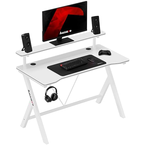 huzaro Hero 1.9 | Gaming Schreibtisch 120 cm mit Ablage & Kabeldurchlass | Carbon Design Kratzfest | Kopfhörerhaken | Ergonomischer Gamer Tisch mit Stahlgestell | Weiß huzaro Hero 1.9 | Gaming Schreibtisch 120 cm mit Ablage & Kabeldurchlass | Carbon Design Kratzfest | Kopfhörerhaken | Ergonomischer Gamer Tisch mit Stahlgestell | Weiß von huzaro