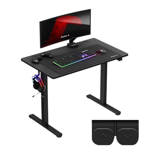 huzaro Hero 7.9 Black | Höhenverstellbarer Schreibtisch Elektrisch Stehschreibtisch | 100x60cm Höhenverstellbarer | Stufenlos Verstellbar Metallkonstruktion Kabeldurchführung Büro Homeoffice | Schwarz von huzaro