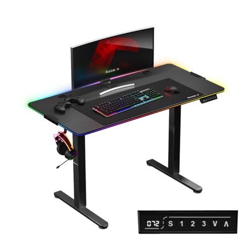 huzaro Hero 8.2 RGB | LED Tisch Elektrisch Computertisch Schreibtisch Stehtisch 120 x 60 cm Höhenverstellbarer | Stufenlos verstellbar 3 Memory-Steuerung Memoboard Metallkonstruktion | Schwarz von huzaro