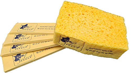 5 Stück Quellschwamm Pressschwamm saugstark Viskoseschwamm aus regenerierter Viskose gelb hwr-select von hwr-select