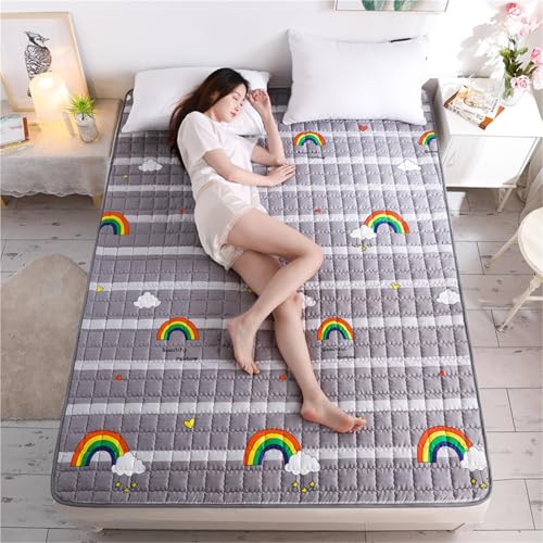 Faltbare Roll-Up-Matratze Für Studentenwohnheime Dünne Tatami-Schlafmatte Weiche, Rutschfeste Japanische Futon-Matratze Liege-Couch-Bodenbettunterlage Ausrollbares Gästebett-Kinderschlafunterlage von hxoity
