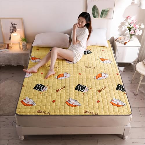 Faltbare Roll-Up-Matratze Für Studentenwohnheime Dünne Tatami-Schlafmatte Weiche, Rutschfeste Japanische Futon-Matratze Liege-Couch-Bodenbettunterlage Ausrollbares Gästebett-Kinderschlafunterlage von hxoity