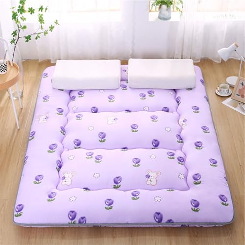 hxoity 10 cm Verdicken Tatami Schlafmatte Japanische Futon -Matratze Weich Nicht Schlupfig Bodenbettkissen 4 Jahreszeiten Atmungsaktive Matte Faltbare Studentenwohnheimsofa Bodenbettmatratze von hxoity