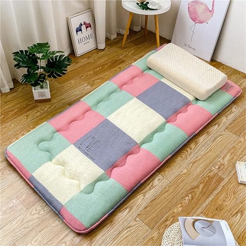 hxoity Japanische Futon -Matratze Rollende Matratze 4 cm Verdicken Tatami Schlafmatte Faltbar Liege Couch Bodenbett Futon Matte Für Jungen Mädchenstudentische Schlafsaalpolster von hxoity