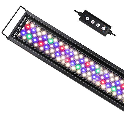 hygger Aquarium Beleuchtung Zyklus 24/7 Aquarium licht mit Timer,26W Vollspektrum Aquarium LED Beleuchtung Lampe mit Ausziehbarer Halterung,7 Farben,Sonnenaufgang-Tageslicht-Mondlicht von hygger