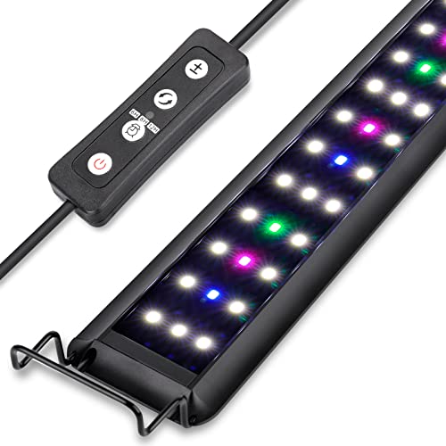 hygger Aquarium Beleuchtung, Vollspektrum Aquarium Licht mit LCD Monitor, 29W RGB LED Aquarium Beleuchtung mit 10 Helligkeitsstufen, Einstellbarer Timer,3 Modus für 90-111cm Süßwasser Aquarien von hygger