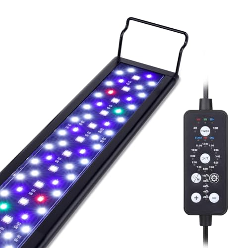 hygger Aquarium LED Beleuchtung,36W Vollspektrum Aquarium Beleuchtung,24/7 Aquarium Lampe Fish Tank Light mit 9 Mehreren Farben und 10 Einstellbare Helligkeit für 90-102cm Süßwasser Tanks hygger Aquarium LED Beleuchtung,36W Vollspektrum Aquarium Beleuchtung,24/7 Aquarium Lampe Fish Tank Light mit 9 Mehreren Farben und 10 Einstellbare Helligkeit für 90-102cm Süßwasser Tanks von hygger
