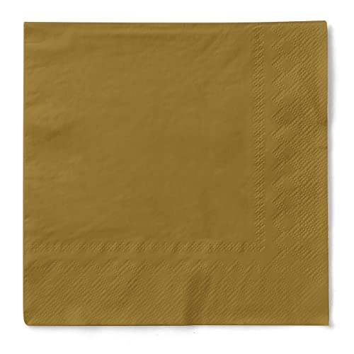 Elegante Gold 3-lagige Tissue Servietten, 33x33cm, 100 Stück, mit Prägung - Perfekt für Hochzeiten, Partys und Events von hygiene gmi