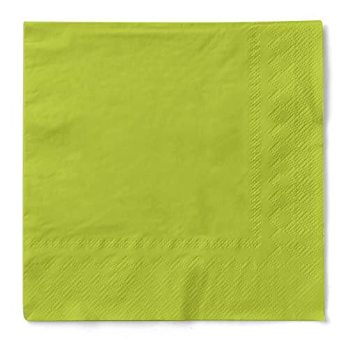 Tissue Serviette 3-lagig saugstark Ideal für Partys Feste und Gastronomie 33 x 33 cm 100 Stück Farbe kiwi von hygiene gmi
