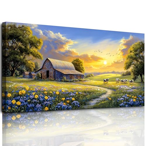 hyidecorart Kühe auf der Weide Wandbilder Wohnzimmer 50x100 cm, Leinwand Bild Natur Landschaft, Modern Wanddeko Aesthetic Schlafzimmer Badezimmer Büro Zimmer Esszimmer Flur Küche hyidecorart Kühe auf der Weide Wandbilder Wohnzimmer 50x100 cm, Leinwand Bild Natur Landschaft, Modern Wanddeko Aesthetic Schlafzimmer Badezimmer Büro Zimmer Esszimmer Flur Küche von hyidecorart