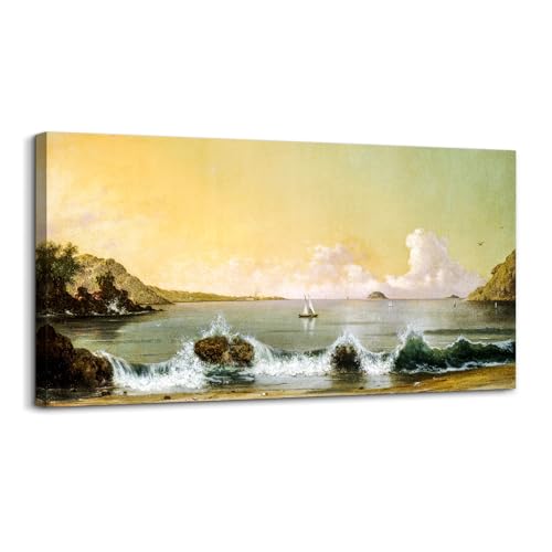 hyidecorart Vintage Leinwand Bilder, 50x100 cm Groß Wandbilder Wohnzimmer Blick auf die Bucht Bild Aesthetic, Landscape Wanddeko Schlafzimmer Gemälde Badezimmer Kunst Büro Zimmer Esszimmer hyidecorart Vintage Leinwand Bilder, 50x100 cm Groß Wandbilder Wohnzimmer Blick auf die Bucht Bild Aesthetic, Landscape Wanddeko Schlafzimmer Gemälde Badezimmer Kunst Büro Zimmer Esszimmer von hyidecorart