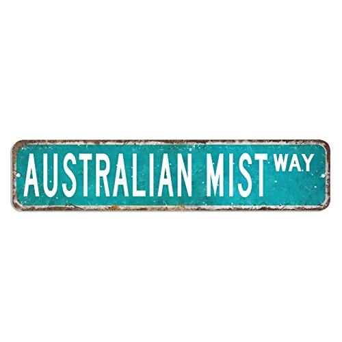 Australian Mist Straßenschild, Tierwarn-Blechschild, 10,2 x 45,7 cm, personalisiertes, lichtbeständiges Aluminiumschild, antike Metall-Wanddekoration für Zuhause und Küche, Bar, Café, Garage Australian Mist Straßenschild, Tierwarn-Blechschild, 10,2 x 45,7 cm, personalisiertes, lichtbeständiges Aluminiumschild, antike Metall-Wanddekoration für Zuhause und Küche, Bar, Café, Garage von hyxxiqin0e