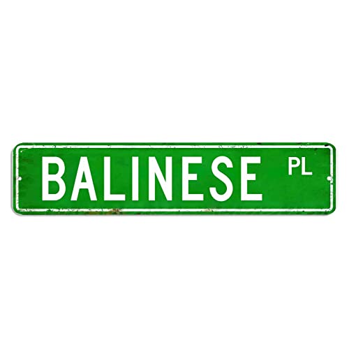Balinesisches Straßenschild, Tierrasse, Metallschild, 10,2 x 45,7 cm, wetterfest, Aluminiumschild, modernes Wandschild, Poster für Garage, Männerhöhle, Café, Bar von hyxxiqin0e
