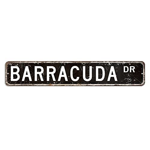 Barracuda Straßenschild, Hundepfote, Blechschild, 7,6 x 45,7 cm, personalisierbar, einfach zu montieren, Aluminiumschild, rustikales Wandposter, Dekoration für Zuhause, Cafés, Büro, Geschäft, Kneipen Barracuda Straßenschild, Hundepfote, Blechschild, 7,6 x 45,7 cm, personalisierbar, einfach zu montieren, Aluminiumschild, rustikales Wandposter, Dekoration für Zuhause, Cafés, Büro, Geschäft, Kneipen von hyxxiqin0e