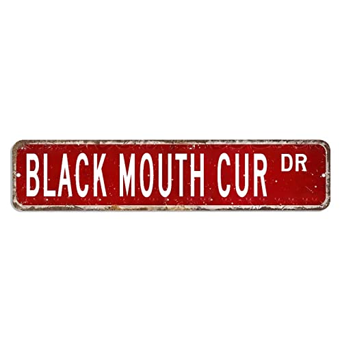 Black Mouth Cur Straßenschild Hunde und Welpen, Blechschild, 10,2 x 45,7 cm, einfach zu montieren, Aluminiumschild, schickes Poster, Dekoration für Menschen, Höhle, Bauernhof, Wand, Badezimmer Black Mouth Cur Straßenschild Hunde und Welpen, Blechschild, 10,2 x 45,7 cm, einfach zu montieren, Aluminiumschild, schickes Poster, Dekoration für Menschen, Höhle, Bauernhof, Wand, Badezimmer von hyxxiqin0e
