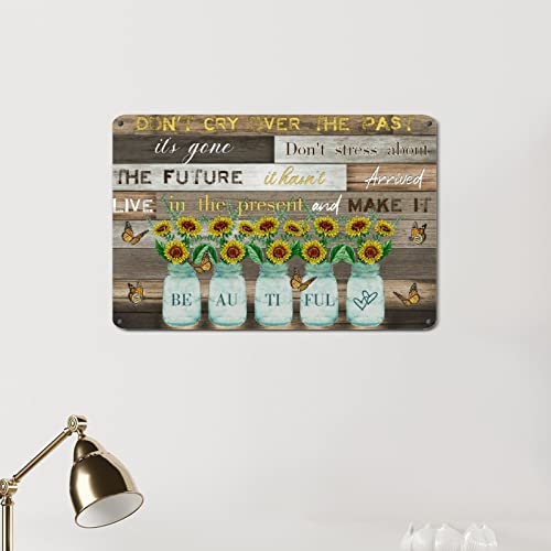 Blechschild mit Aufschrift "Don't Cry over The Past", Sonnenblumen-Schmetterling, positives literarisches Zitat, Aluminiumschild, 20,3 x 30,5 cm, Vintage-Schild, Dekoration für Badezimmer, Garten Blechschild mit Aufschrift "Don't Cry over The Past", Sonnenblumen-Schmetterling, positives literarisches Zitat, Aluminiumschild, 20,3 x 30,5 cm, Vintage-Schild, Dekoration für Badezimmer, Garten von hyxxiqin0e