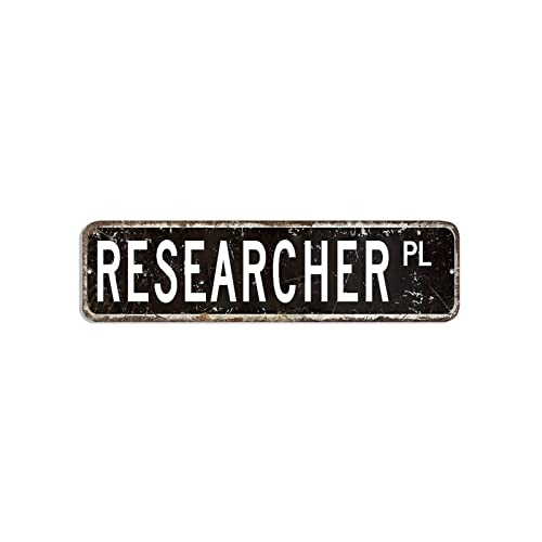 Blechschild mit Aufschrift "Researcher", Geschenk für Forscher, Beruf, 7,6 x 30,5 cm, winddicht, schickes Poster, Plakette für Zuhause, Café, Bar, Pub, Bierclub von hyxxiqin0e