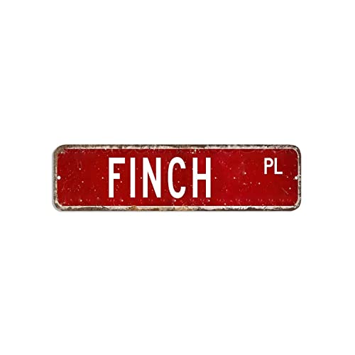 Blechschild mit Finch-Straßenschild, Waldtier-Blechschild, 7,6 x 30,5 cm, einfach zu montieren, Aluminiumschild, lustiges Wandschild, Poster für Bar, Café, Pub, Garage, Küche von hyxxiqin0e