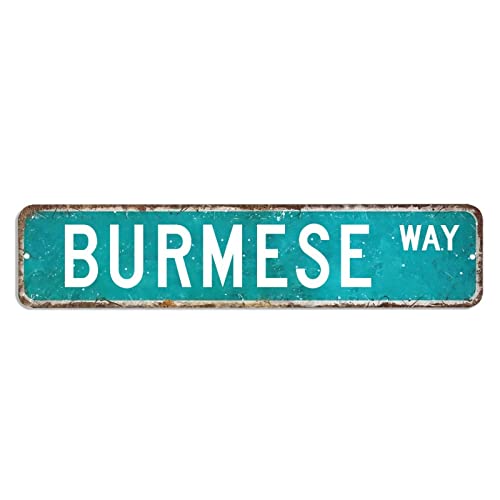 Burmesisches Straßenschild mit Tiermotiven, 10,2 x 45,7 cm, personalisiertes, lichtbeständiges Metall, Wandkunst, modernes Wandposter, Dekoration für Bar, Zuhause, Kaffee, Männerhöhle, Küche Burmesisches Straßenschild mit Tiermotiven, 10,2 x 45,7 cm, personalisiertes, lichtbeständiges Metall, Wandkunst, modernes Wandposter, Dekoration für Bar, Zuhause, Kaffee, Männerhöhle, Küche von hyxxiqin0e