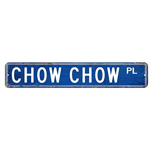 Chow Chow Straßenschild Tierrasse, Blechschild, 7,6 x 45,7 cm, benutzerdefiniertes, lichtbeständiges Metall, Wandkunst, rustikales Poster, Plakette für Bars, Restaurants, Cafés, Pubs Chow Chow Straßenschild Tierrasse, Blechschild, 7,6 x 45,7 cm, benutzerdefiniertes, lichtbeständiges Metall, Wandkunst, rustikales Poster, Plakette für Bars, Restaurants, Cafés, Pubs von hyxxiqin0e