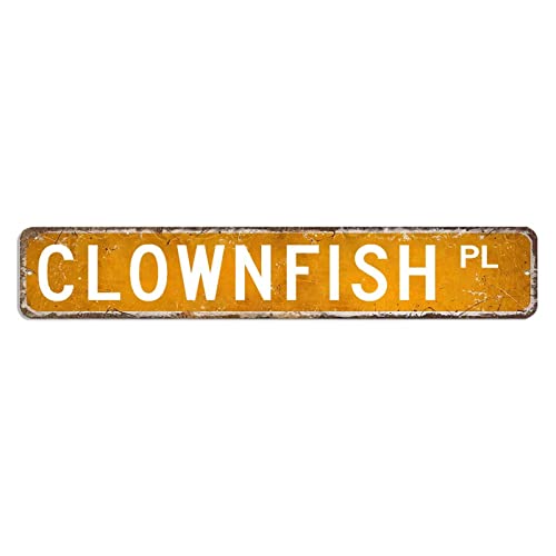 Clownfish Straßenschild Jagd Angeln Tier Metallschild 7,6 x 45,7 cm personalisierbar, einfach zu montieren, Metall-Wandkunst, Land-Wanddekoration für Garage, Männerhöhle, Café, Bar Clownfish Straßenschild Jagd Angeln Tier Metallschild 7,6 x 45,7 cm personalisierbar, einfach zu montieren, Metall-Wandkunst, Land-Wanddekoration für Garage, Männerhöhle, Café, Bar von hyxxiqin0e